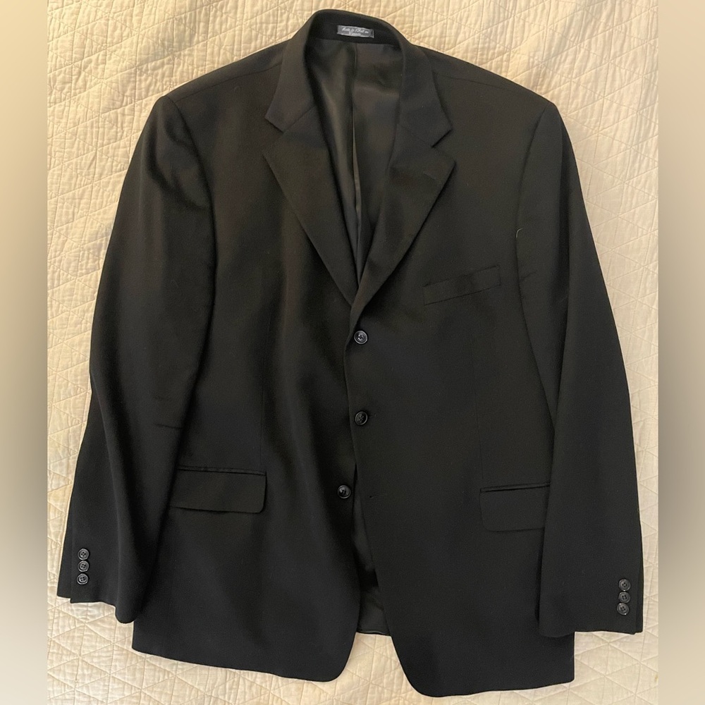 SILVERSTONE‎ Made in Canada Columbo Pure Cashmere 3-Button Jacket in Black 48 L